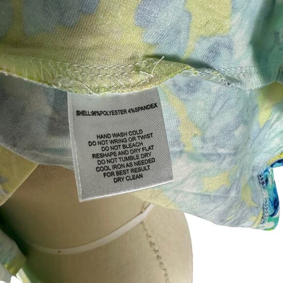 YUMI KIM Vibrant Yellow Green Floral Wrap Jersey Mini Dress Women's Small NWT - Picture 6 of 7